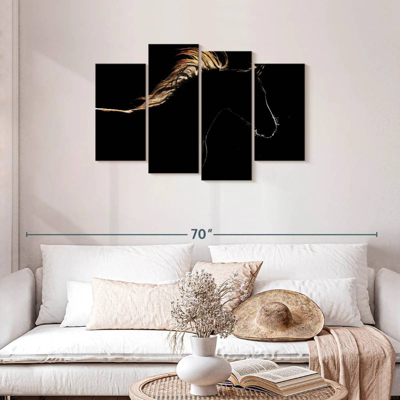 Silhouette de cheval Brampt, H 27 po x l 43 po