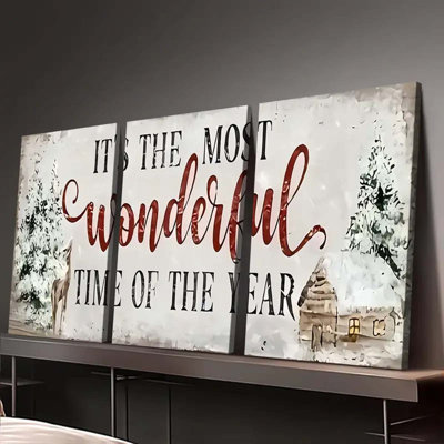 18*12，3pcs Abstract Canvas Wall Art Set, Vibrant Canvas Wall Art Stunning Christmas Sign Decor for Living Room.