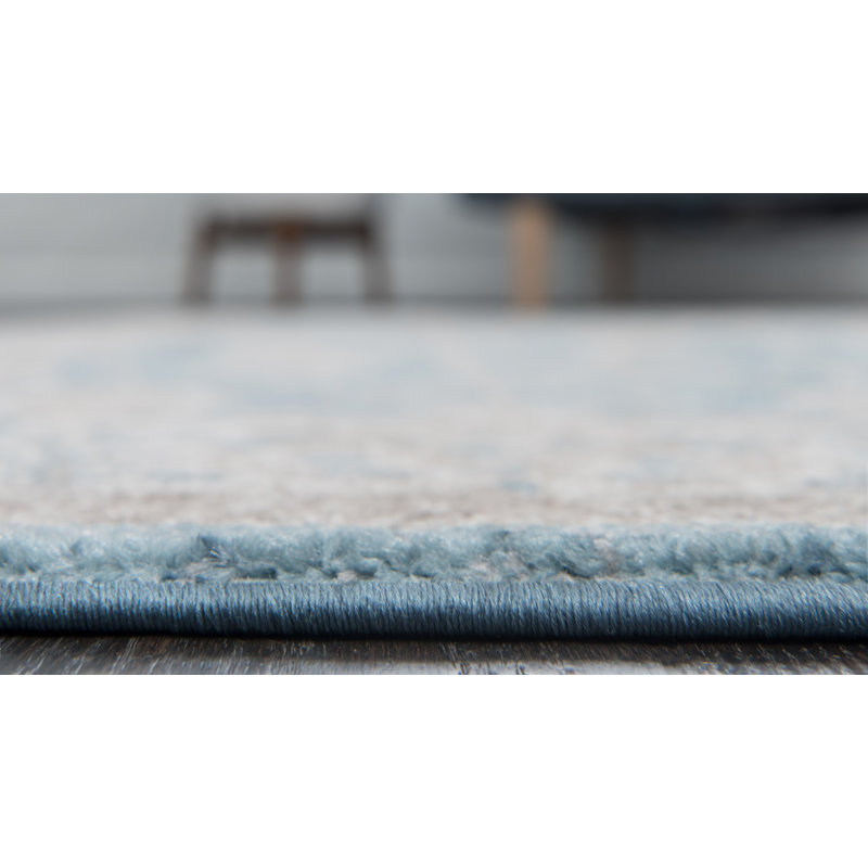 Tapis bleu / beige Patillo, Rectangle 2 pi x 3 pi 1 po