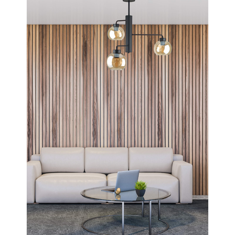 Araceliz Glass Semi Flush Mount, Honey