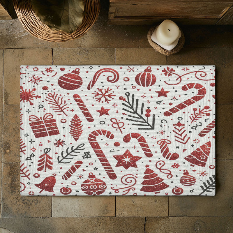 Tapis tressé Christmas Glitterburst, Rectangulaire 3 pi x 5 pi