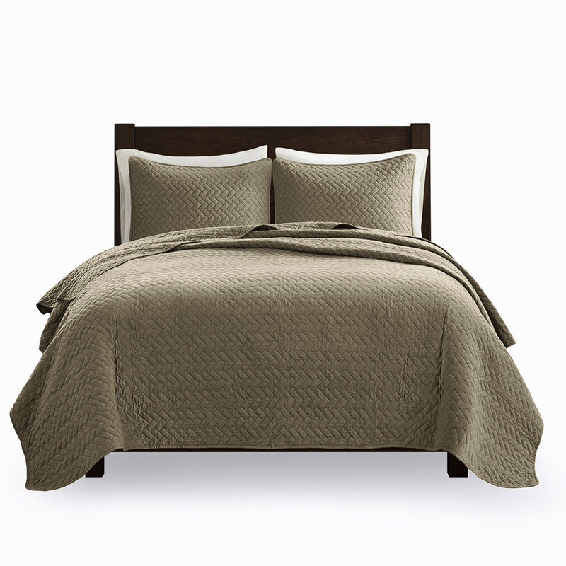 Courtepointe très grand de style taupe avec motif à chevrons - Couleur de conception surdimensionnée perméable à l'air