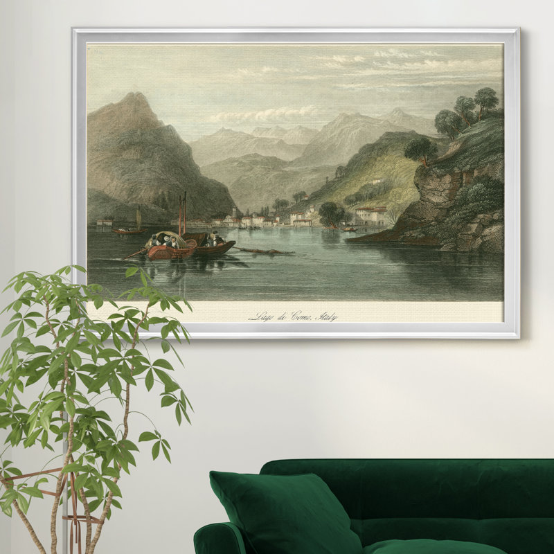 Lago di Como, Italie - reproduction d'art sur toile, Argent, H 22,5 po x l 30,5 po x P 1,5 po