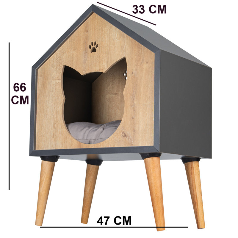 Elevated Pet Bed, Gray/Brown
