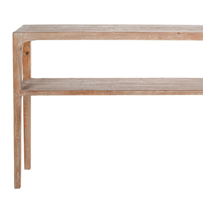 Console de canapé Tuley, tablette de rangement, bois de pin, gris, 48 po
