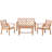 werph Outdoor Furniture 4 Piece Acacia Wood Patio Furniture Set with Cushions