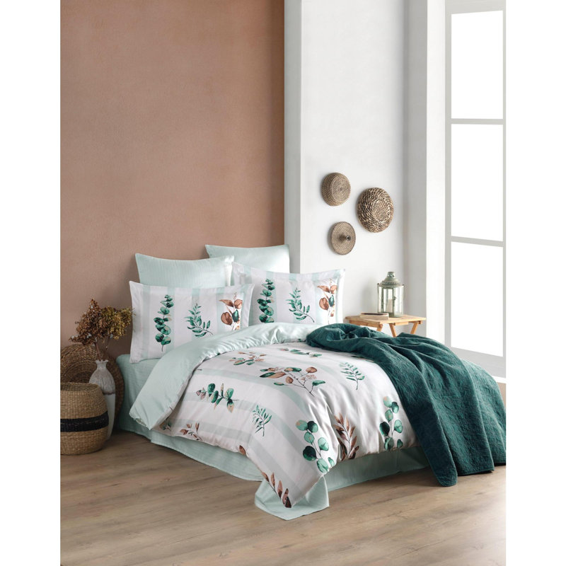 Ensemble de housse de courtepointe en satin, Géométrique mauve, Courtepointe simple XXL + 1 taie d'oreiller standa