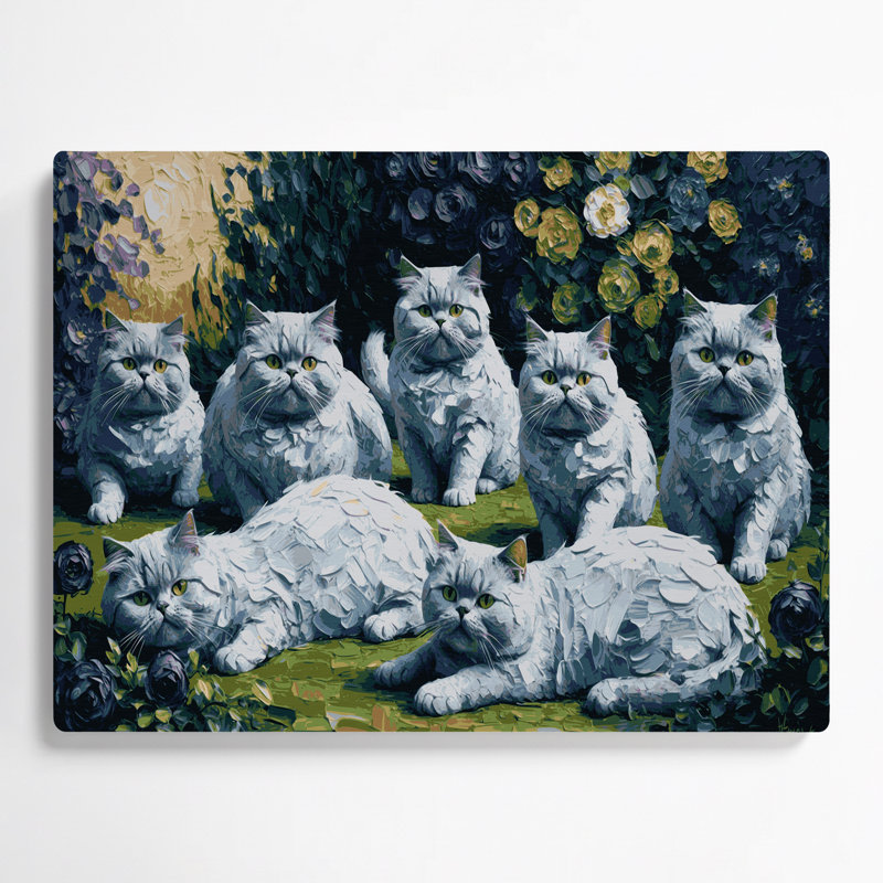 «Cats British Shorthair», art mural en métal gris, H 11 po x l 14 po