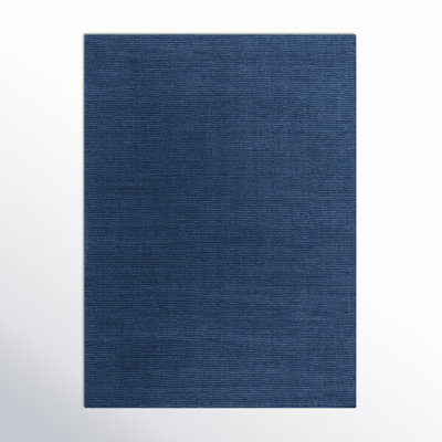 Crowe Handmade Wool Dark Blue Area Rug