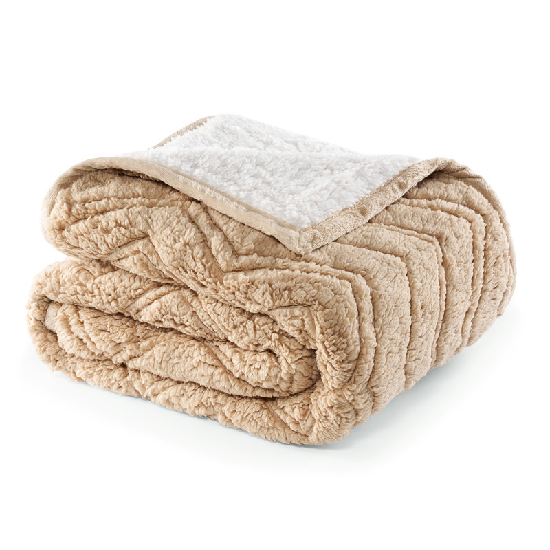 Jeté en sherpa CBCHome Cozy Chevron, Brun