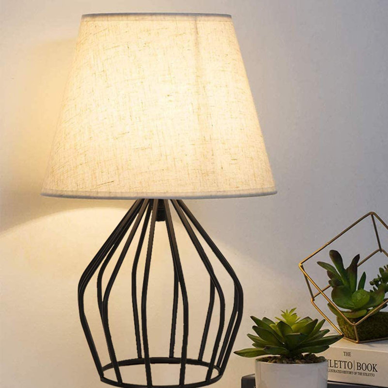 Lampe de table noire 14,37 po Marlowe, Blanc