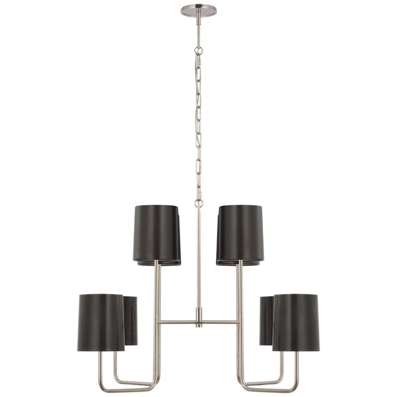 Go Lightly 8 - Light Chandelier, Polished Nickel, Bronze