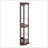 Lighted Corner Curio Cabinet - Display Case For Living Room, Antique Collectibles, Wine & Bar Glass Storage - Elegant Corner Design With Lights Included-Dark Cherry-1001285544