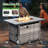 5 - Person Wicker Outdoor Conversation Set, Patio Sofa Set with Fire Pit and Cushions-40375407