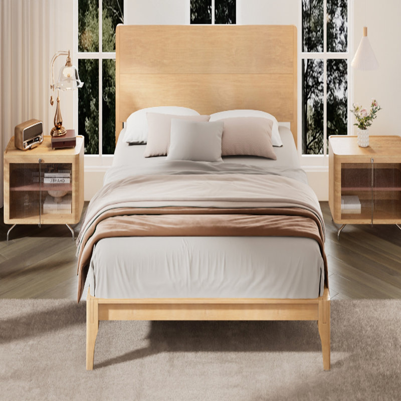 King/Queen Size 100% Bamboo Platform Bed with Metal Support and Wood Slats, No Box Spring Needed, Chocolate, Queen