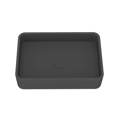 CASAINC Maple 12.79'' Concrete Rectangular Bathroom Sink