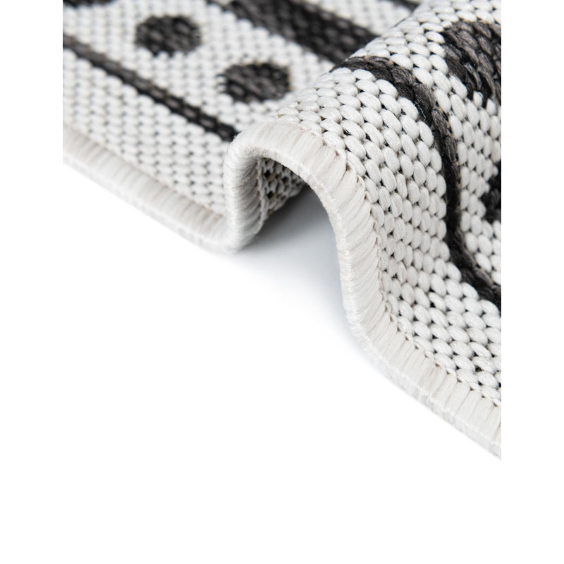 Tapis blanc et noir Aucun, Carré 7 pi 10 po