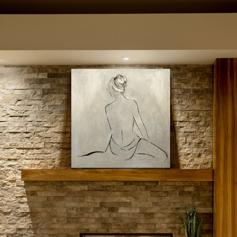 " Bather II Drawing ", 10" H x 10" W x 1.5" D