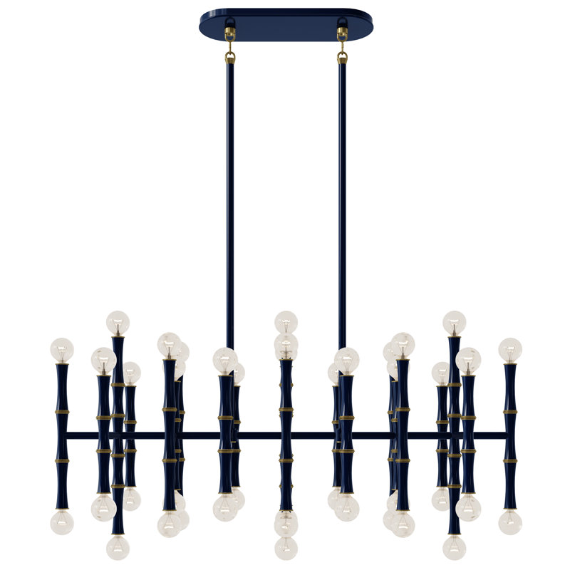 Kane Pendant Light, Midnight Blue/Modern Brass