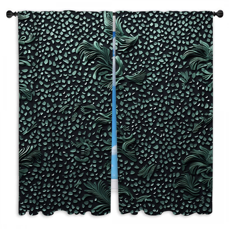 Rideaux occultant à motif de feuilles Axat, 40in x 52in - 2 panels, Sheer