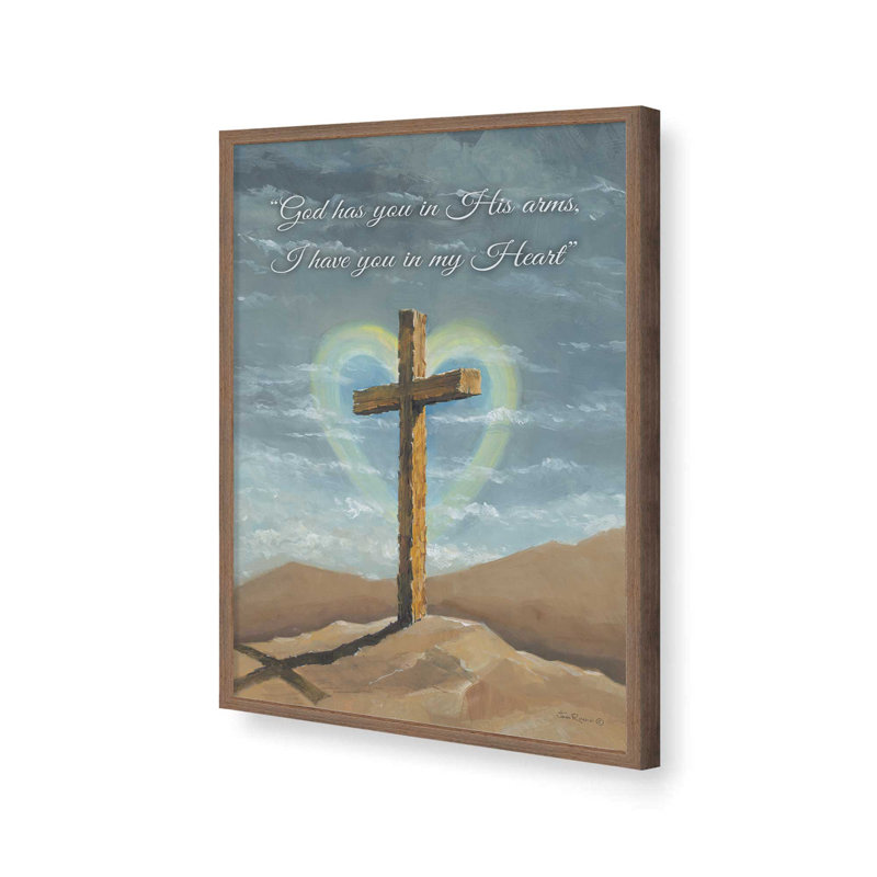 «God Has You in His Arms» par John Rossini, reproduction d'art, 18 W x 24 H, Brown, Framed Print