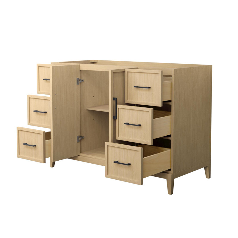 Elan 47'' W Single Bathroom Vanity Base, Tan/Matte Black