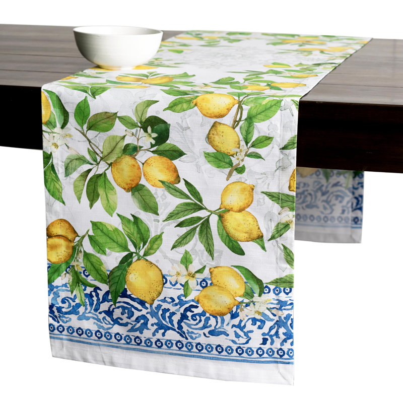 Maison d' Hermine Table Runner 100% Cotton Single Layer Table Runners 108 inches Long Decorative for Home Kitchen Dining Valentines Day Decorations Spring Summer (Cedrat, 14.5" x 108")