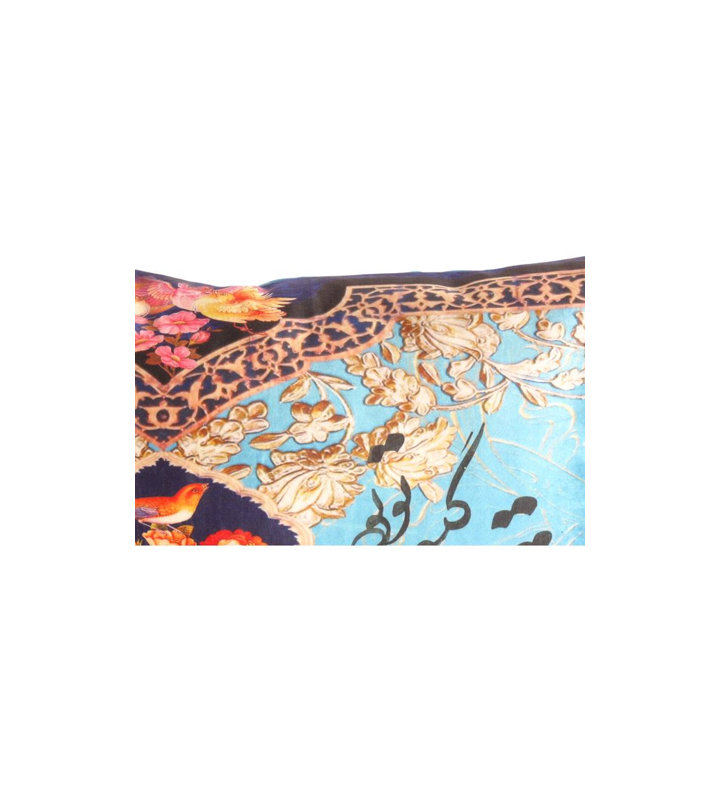 Coussin traditionnel en velours 16 po x 24 po Calligraphy