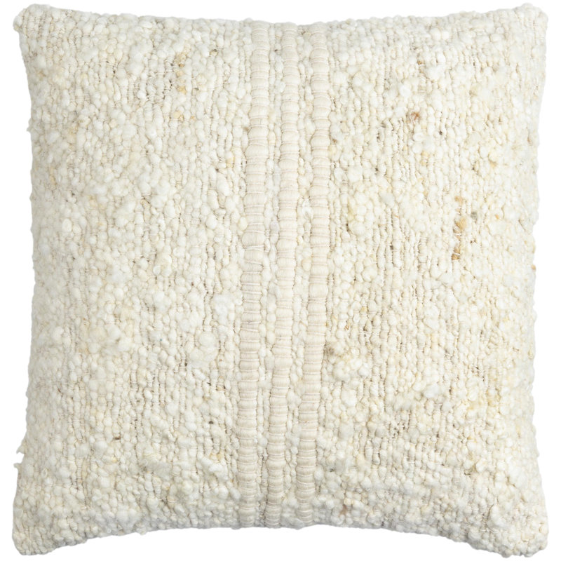 Neutral Cotton Throw Square Pillow, Pillow Cover Only - No Insert, 22" x 22"