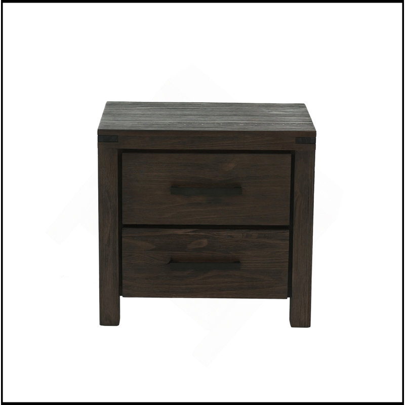 Table de chevet 2 tiroirs en espresso