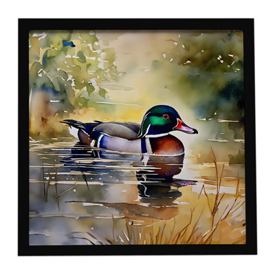 Wood Duck Framed Metal Print