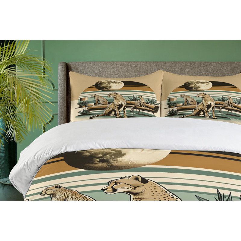 Cheetah Duvet Cover, Queen Duvet Cover + 2 Standard Shams