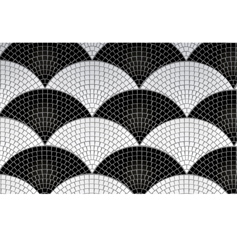 Shape 20" x 20" Ceramic Grid Mosaic Tile, Jet Black