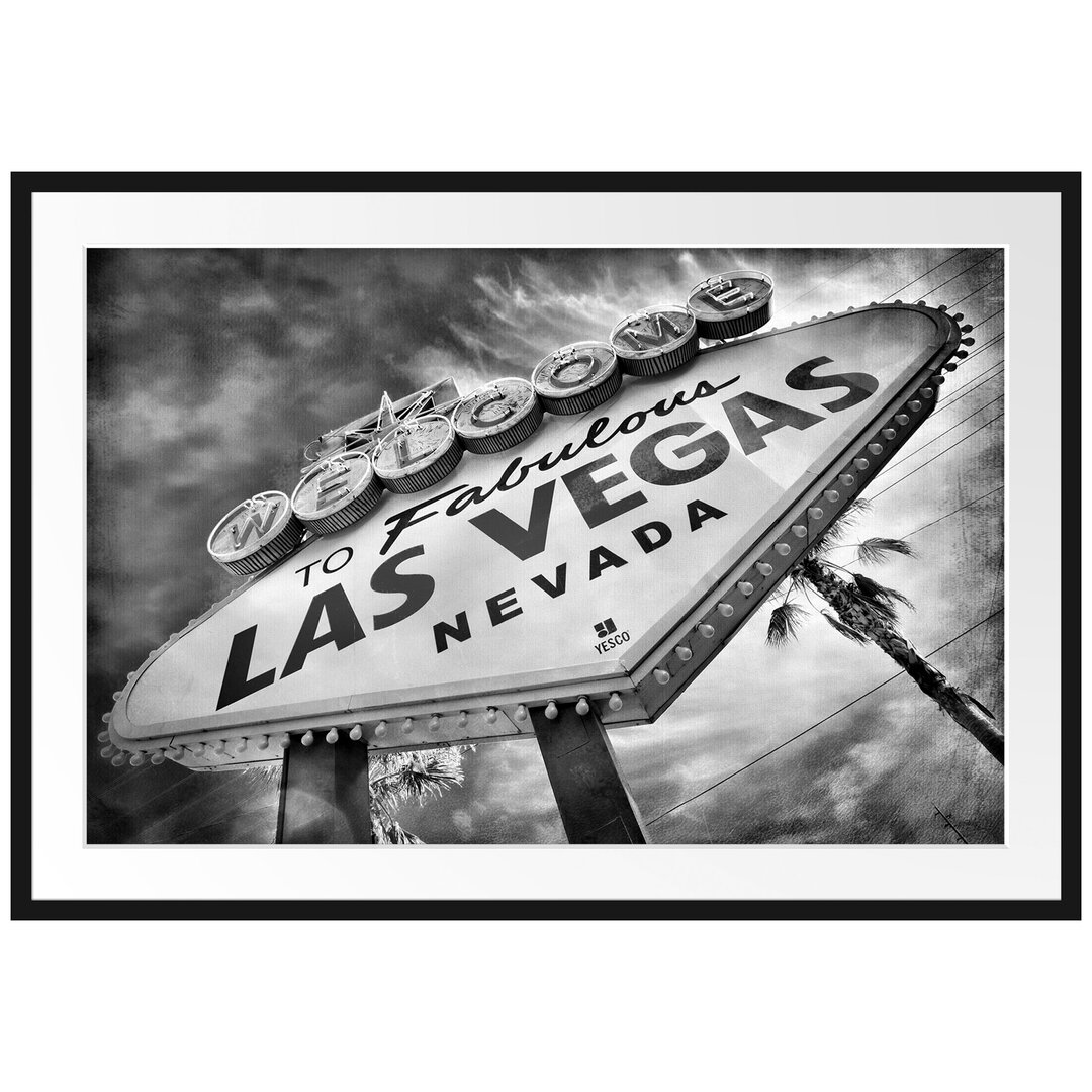 Gerahmtes Poster Las Vegas Retro Look