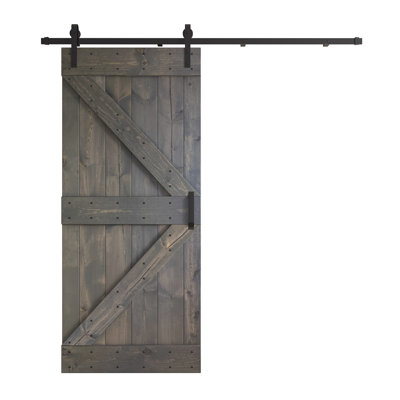 Porte de grange nouée à panneaux en bois et métal K Series