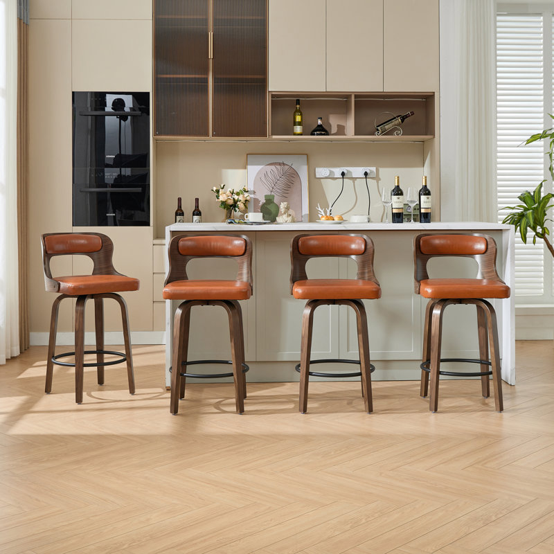 Tabourets de bar et de comptoir pivotants, Brun