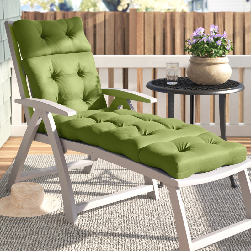 Coussin de chaise longue d'extérieur capitonné Shipton, Vert Summerside