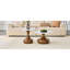 Ensemble de deux tables basses gigognes en forme de gourde, alliant luxe et prix abordable. Plateau en MDF à motif de marbre blanc et piètement imprimé par transfert thermique. Parfait pour le salon et la salle à manger.