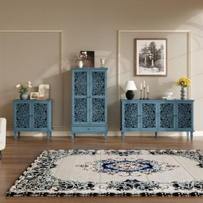 Armoire d'appoint Vintage, Bleu antique