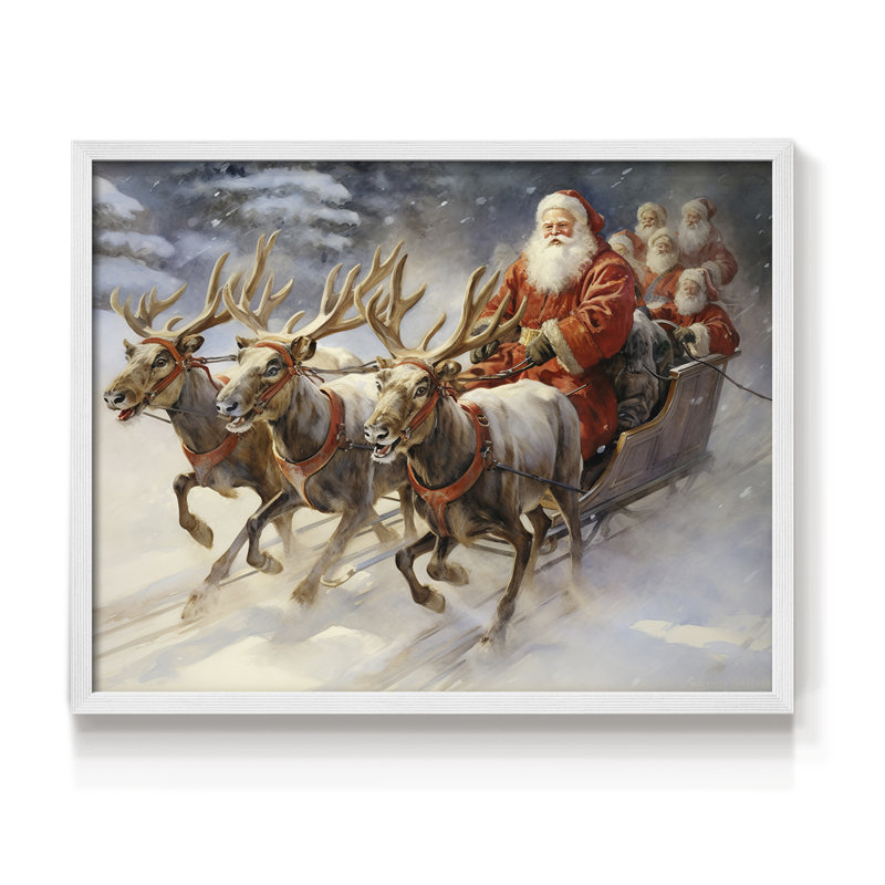 «Chirstmas Art» - CECLXVI - Reproduction encadrée - Restickable, H 8 po x l 10 po, Blanc