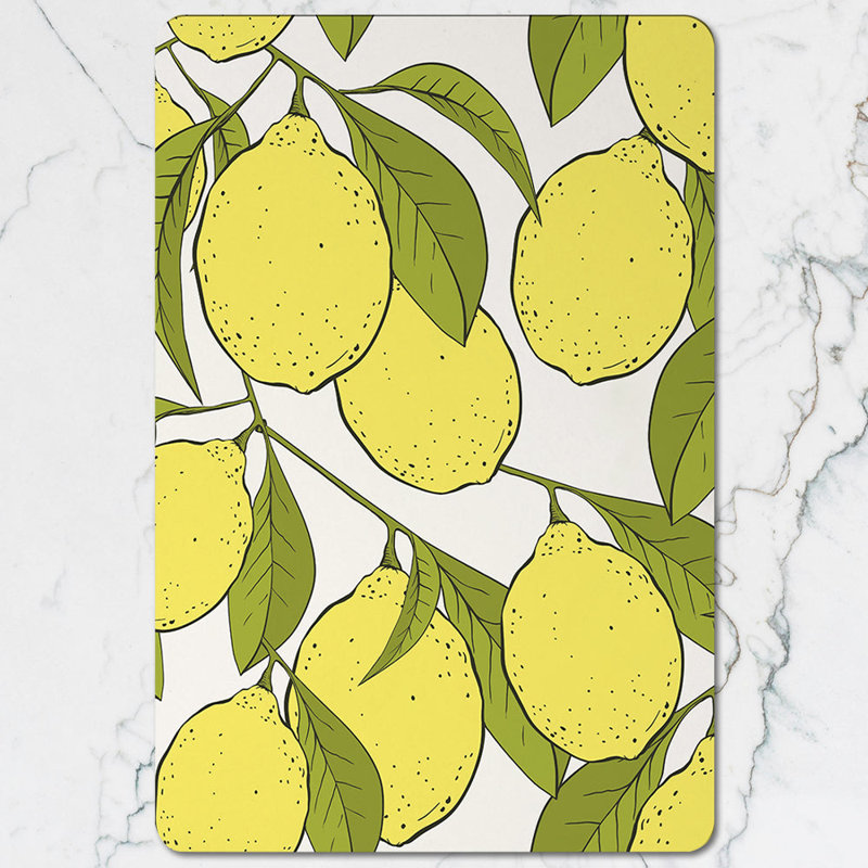 Designer Lemons Placemat And Coaster Set Wood Back High End Print Artwork Limited Edition