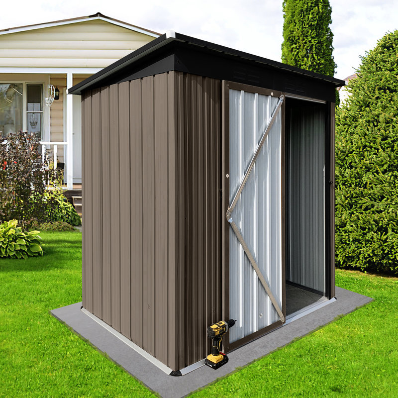 Remise en métal de 5 pi 4 pi - verrouillable, imperméable, imperméable pour jardin, verrouillable