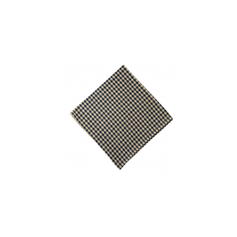 Villar Cotton Gingham Square Napkin, Navy