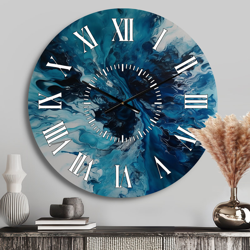 Horloge murale sarcelle et noir, Médium