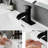 Bathroom Faucet - Black Waterfall With Supply Lines, Pop Up Drain, Deck Mounted, One Handle, Matte Finish, Side , Ceramic Filler Tap-125036388