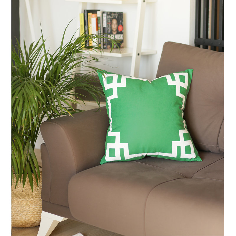 Housse de coussin géométrique, Vert, 18 po x 18 po, Housse de coussin seulement - sans coussin