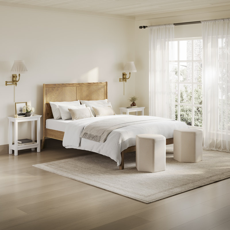 Kidron Chevron Smoked Double Bed, Double (4'6)