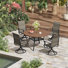 4-Person Outdoor Patio Dining Set With Swivel Chairs