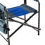 Chaise de camping pliante avec poches de rangement - légère, surdimensionnée pour les activités de plein air, bleu / gris
