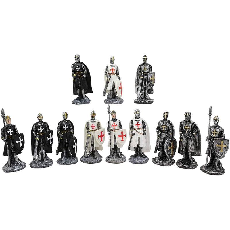 Ensemble de médiévals 12 pièces de la crusaders croisée avec halberds et boucliers figurine Lazro